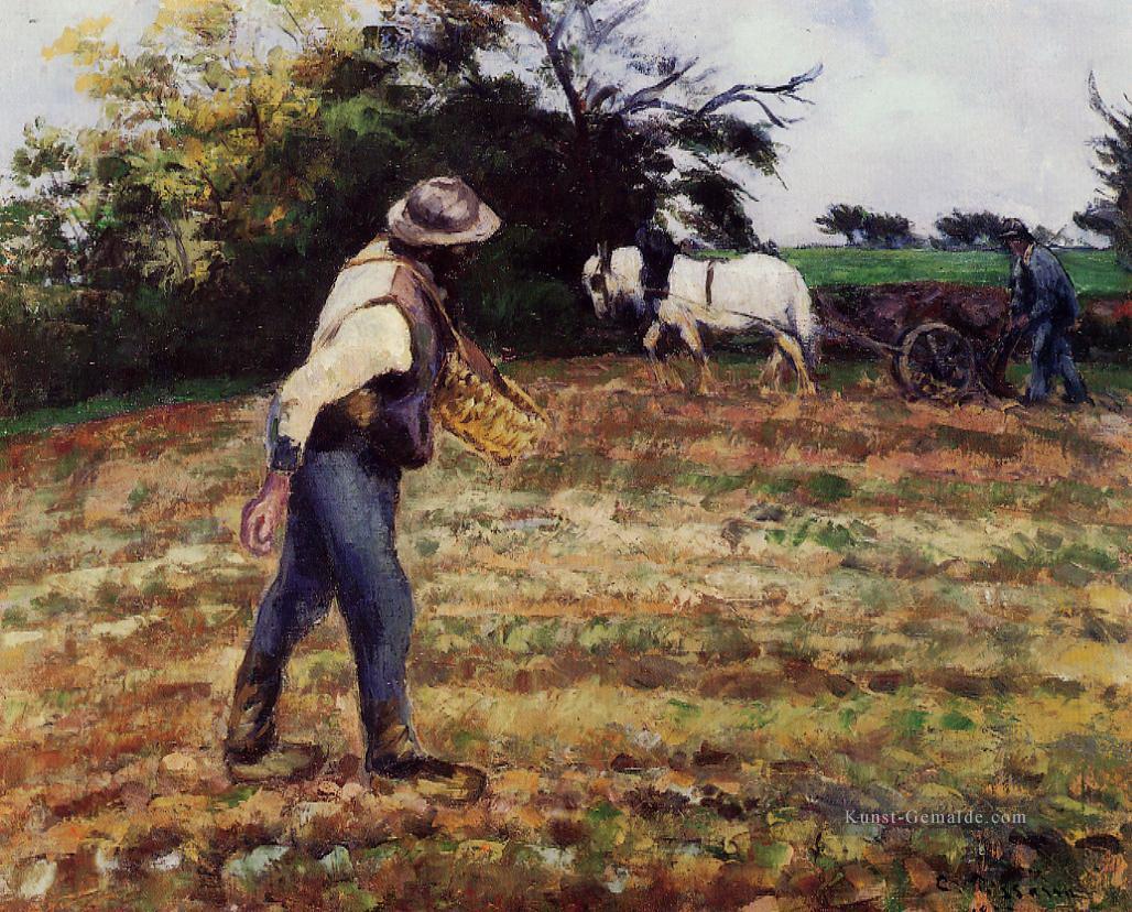 der Sämann Montfoucault 1875 Camille Pissarro Ölgemälde